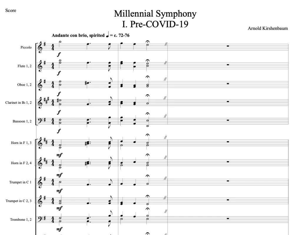 Score preview for Millennial Symphony (Orchestra)